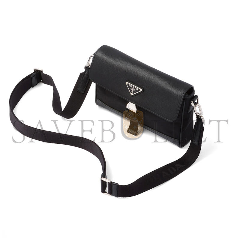 PRADA RE-NYLON AND SAFFIANO SHOULDER BAG 2VD053 (21*15.5*4cm) 